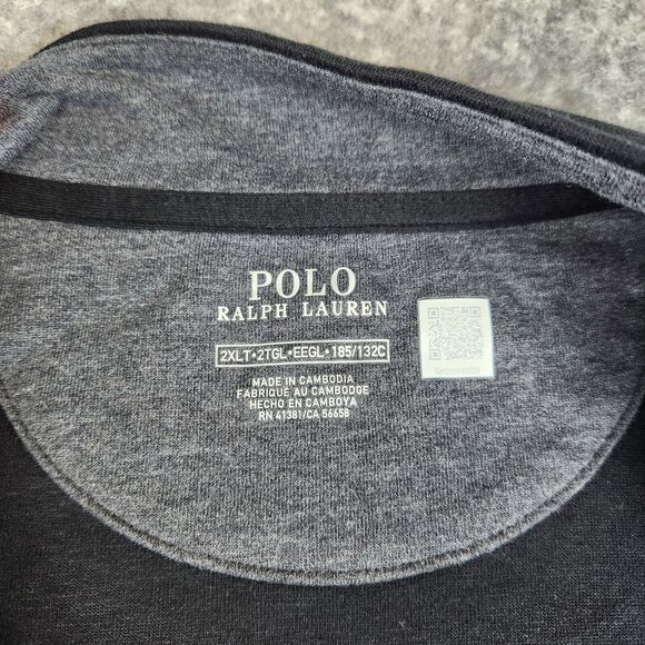 Polo Ralph Lauren Sweater Men 2XLT Black Luxury Jersey Quarter Zip Pullover Big - Picture 4 of 11